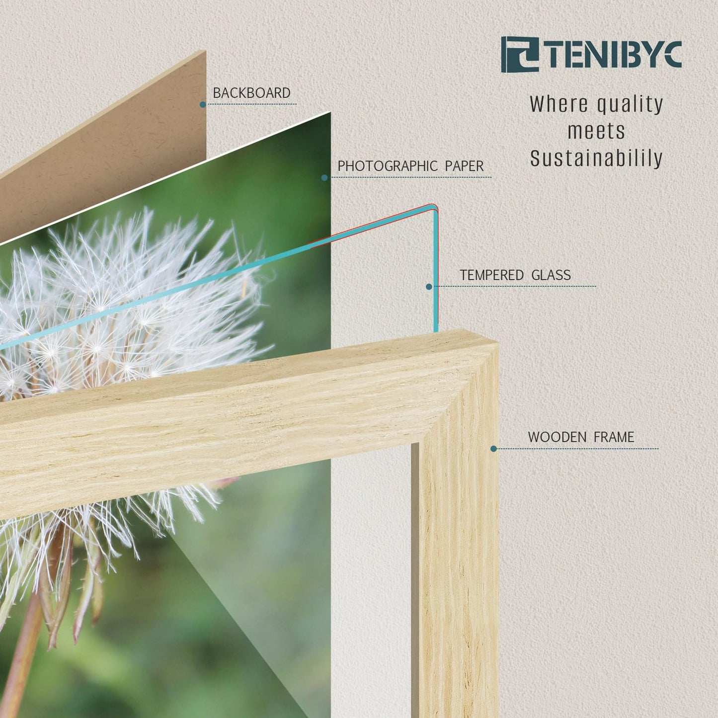 TENIBYC 11x14 Picture Frames Set - 3 Pack - Natural Oak Wood - Tempered Glass - for Wall Photos, Family Memories, Posters & Puzzles, Home Decor