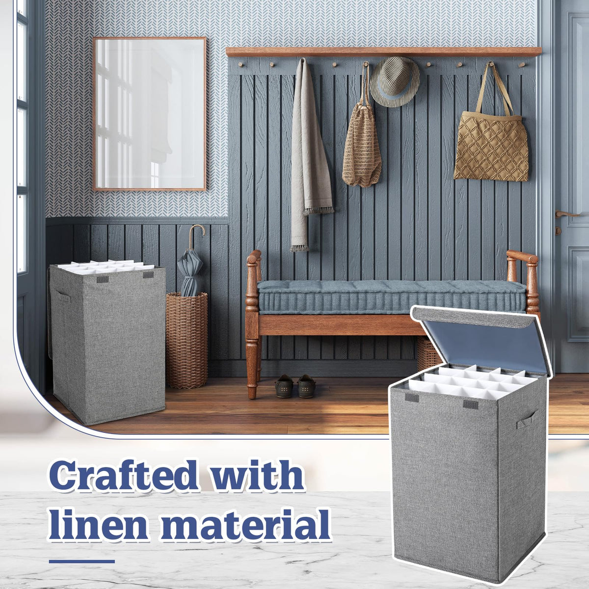Yalikop Roll File Storage Organizer Poster Blueprint Folder Linen Storing Poster Anchor Charts 16 Slots 15.7 x 15.7 x 24.8 Inch for Architectural Map Home Office School Gift Wrap Items