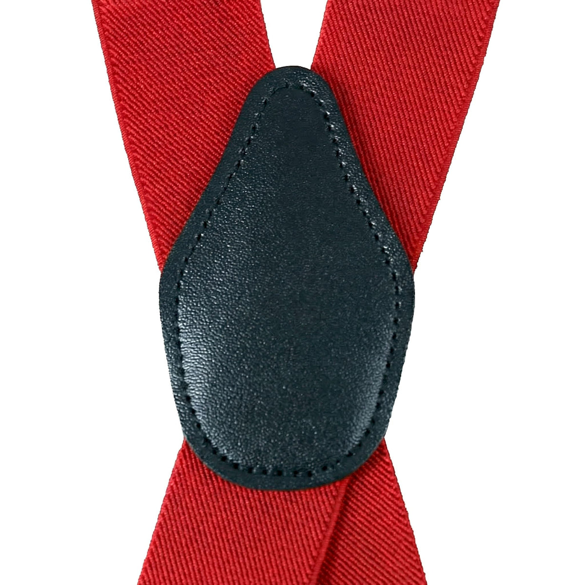 SUITUA Suspenders for Men 1¼" Classic X-Back Clip-on - Adjustable Elastic Suspenders for Jeans, Dress Pants, Wedding & Groomsmen (Red)