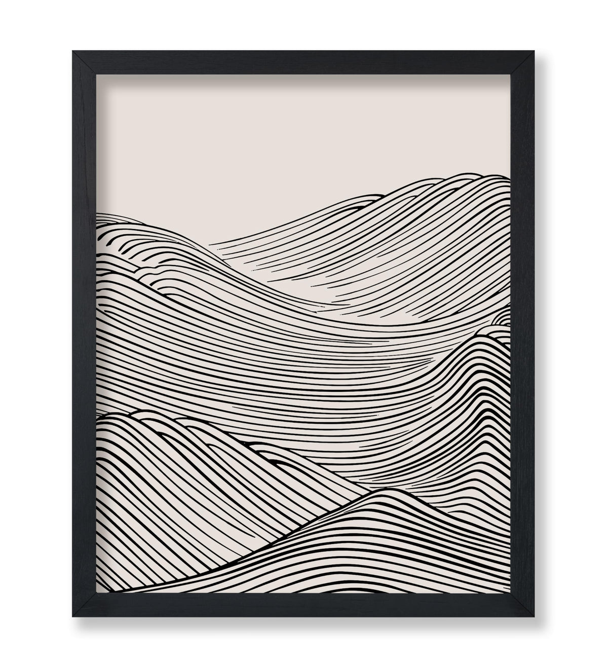 Poster Master Mountain Shapes Poster - Fine Lines Print - Abstract Drawing & Mid Century Modern Art - Minimal Line & Illustration Art - Living Room Decor - 8x10 UNFRAMED Wall Art