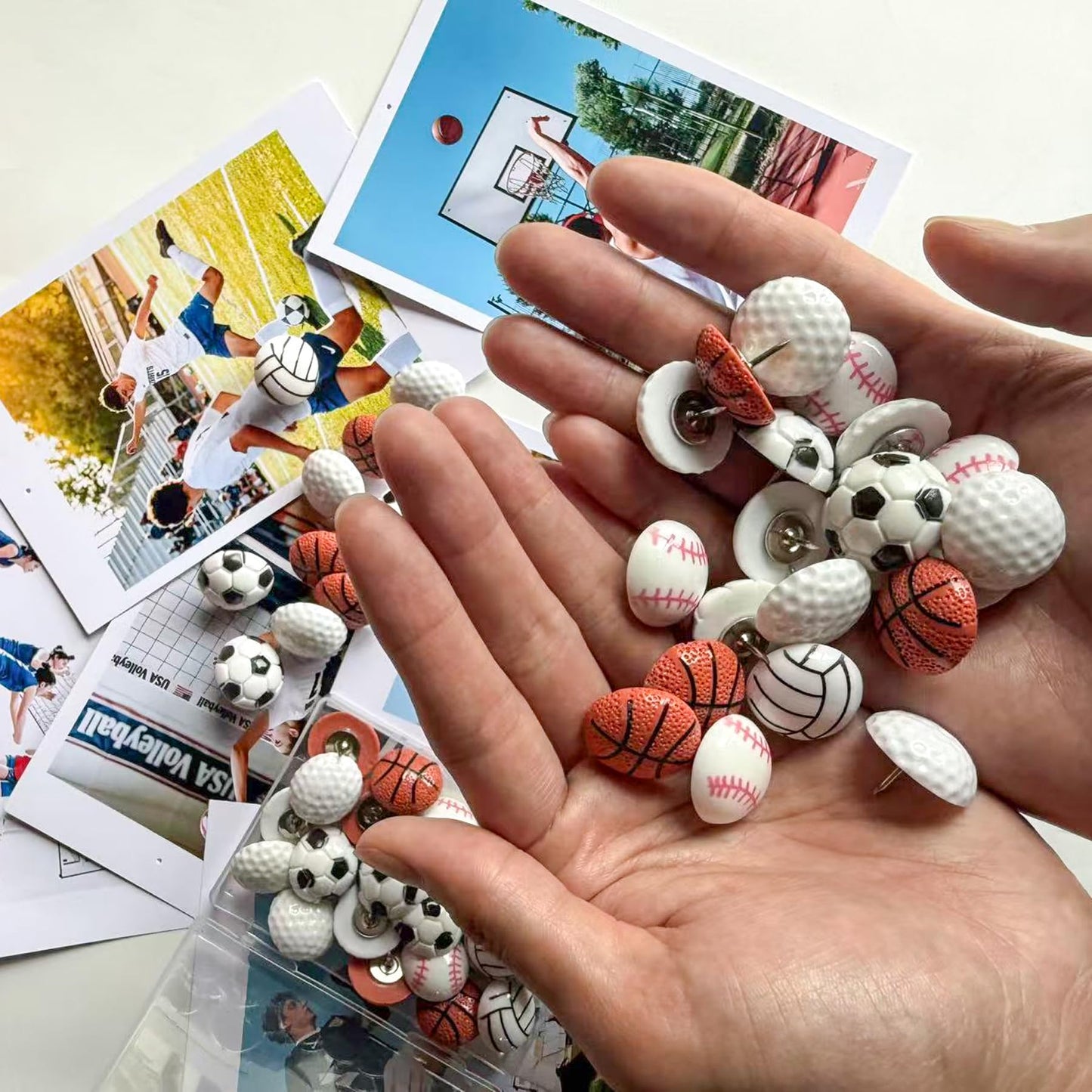 Push Pins for Wall,25Pcs Sports Decorative Push Pins, Thumb Tacks for Bulletin Board, Photos Wall & Maps, Desk Decor for School Offices (Soccer)