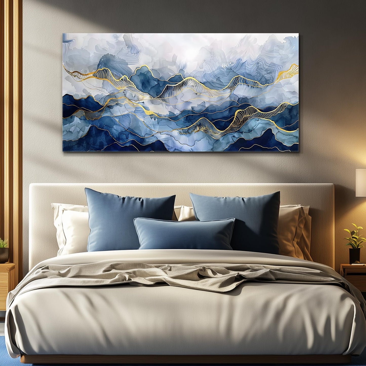 FUHAIHUA Abstract Ink Paintings Canvas Decor For Bedroom Wall Art For Living Room Office Decorations Minimalism Pictures Canvas Prints Artwork Ready to Hang Modern Home Decor 20"X40"