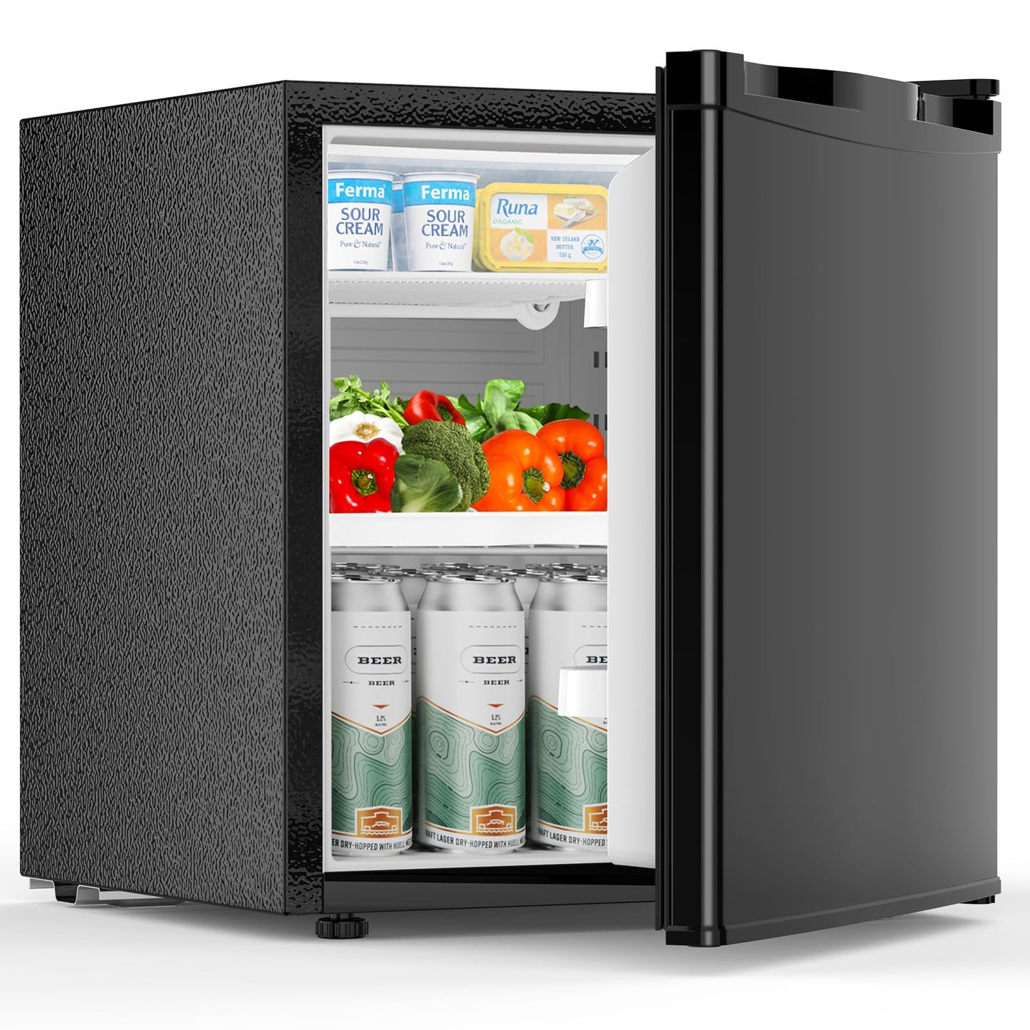 COWSAR 1.6 Cu.Ft Compact Fridge with Freezer, Refrigerator with 7 Temperature Settings, Energy-efficient Low Noise Small Refrigerator Suitable For Dorm, Office, Bar, RV, Bedroom, Commercial