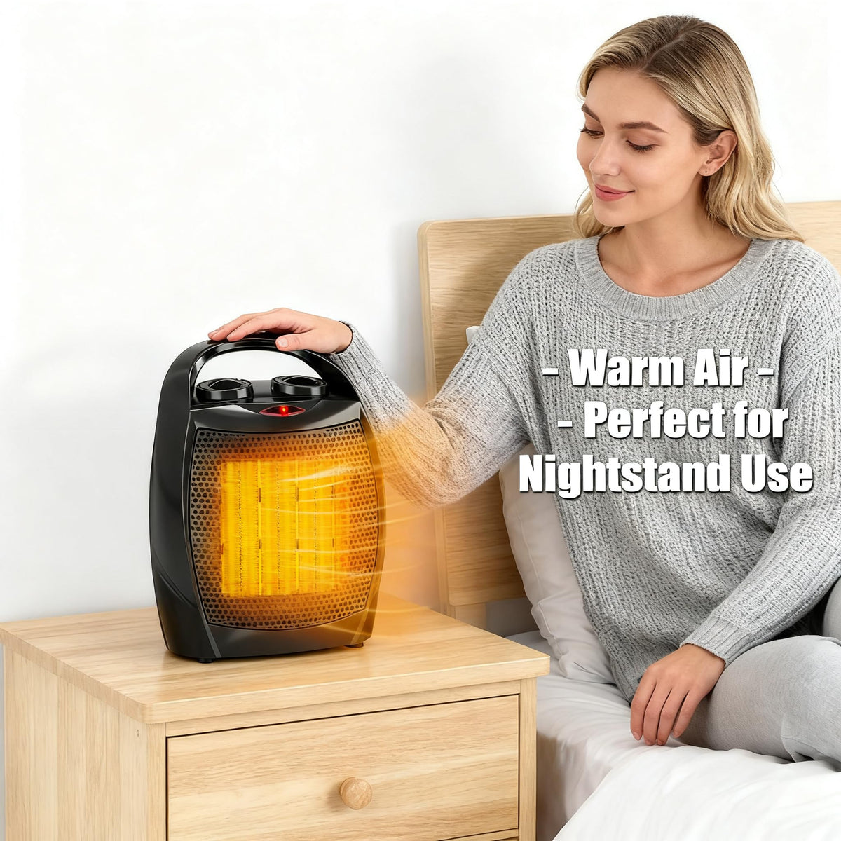 Small Space Heater with Thermostat, 1500w/750w Fast Heating Ceramic Desk Heater & Fan, Safe and Quiet <45 DB for Room Office Desk Indoor Use