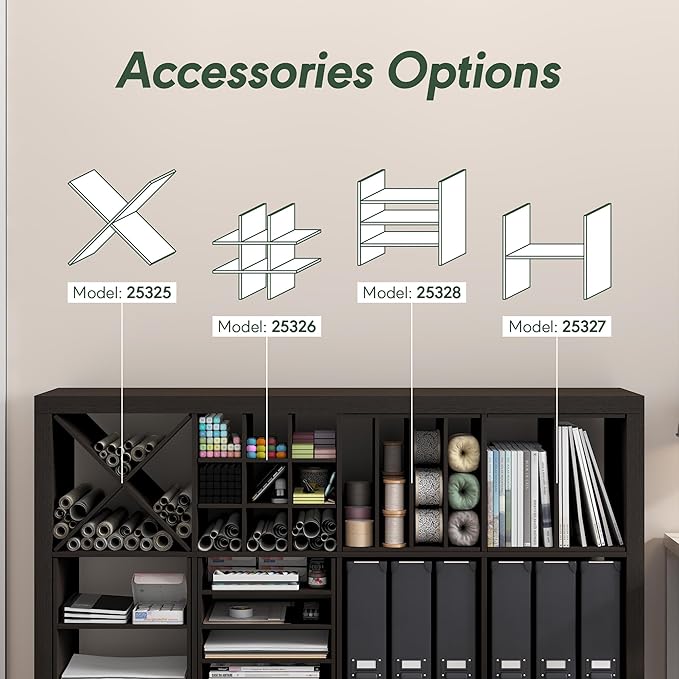 Furinno Cubicle Cube Insert, H-Shelf Cube Organizer, 2-Tier Shelf Accessory