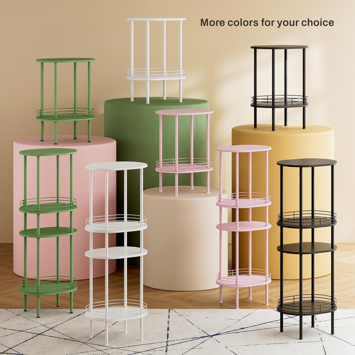 Small Modern Oval Side Table with Storage,2-Tier Side Tables Living Room,Sturdy Nightstand for Small Space - Living Room, Bedroom, Bathroom, Nursery (1PC,Green)