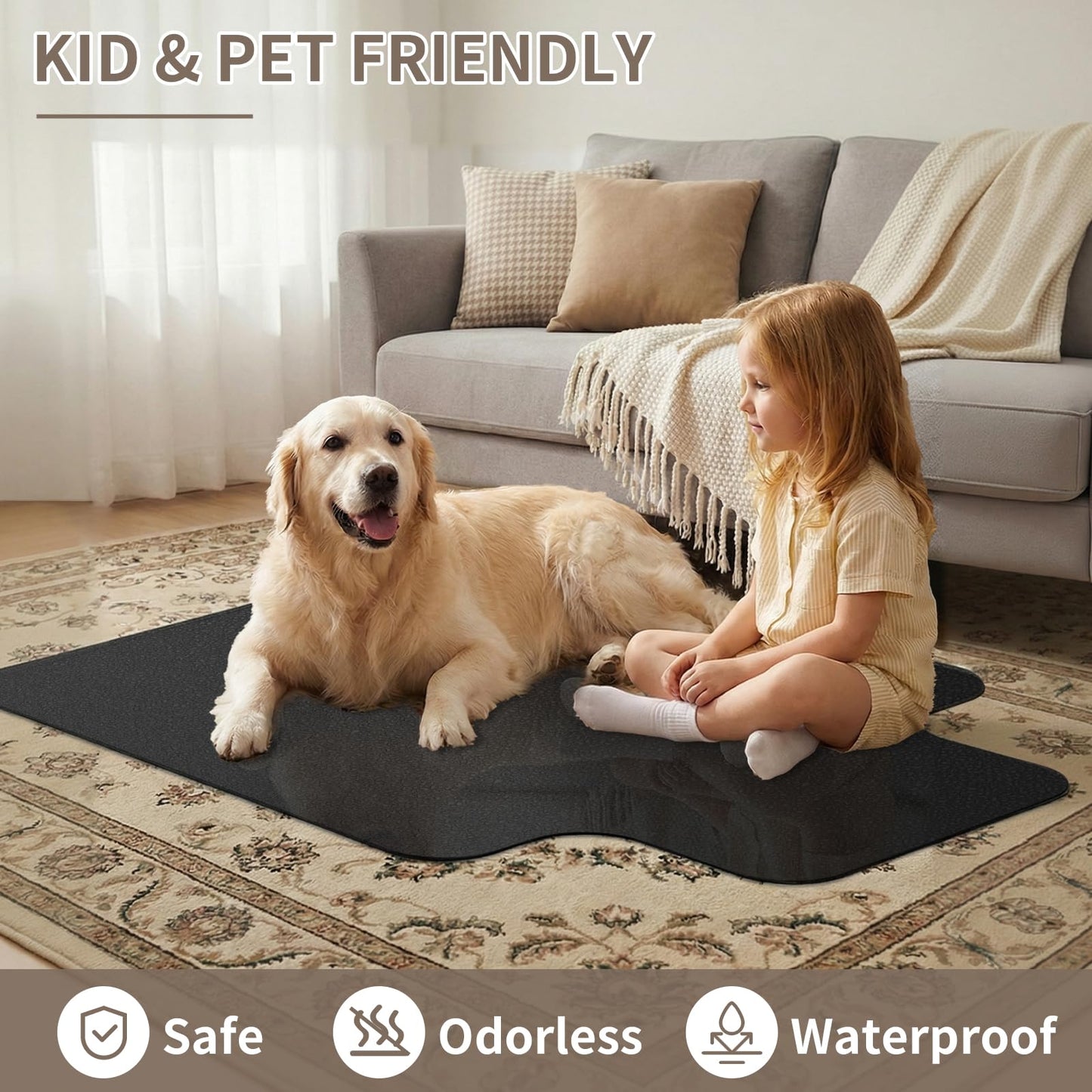 Office Chair Mat for Low Pile Carpeted Floors with Lip, 36" x 48" Plastic Floor mat for Desk Chair on Carpet,Easy Glide Carpet Protector Mat for Computer Chairs,Rolling Chairs,Home,Office (36*48 inch)