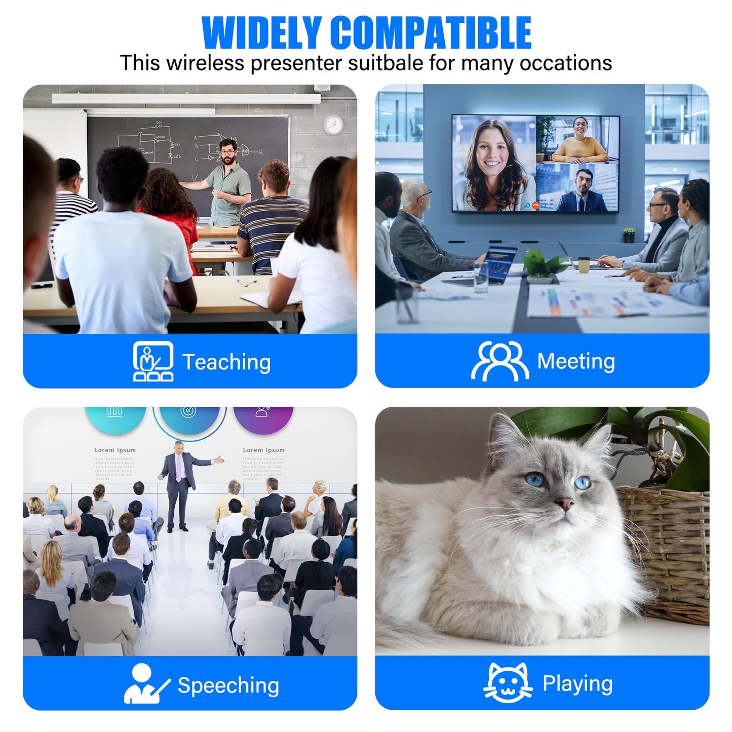 2-in-1 USB TYPE-C Presentation Clicker wireless Presenter Remote Clicker, Powerpoint Clicker Slide Advancer, Clicker for Powerpoint Presentations with Volume Control, Presentation Clicker for Computer