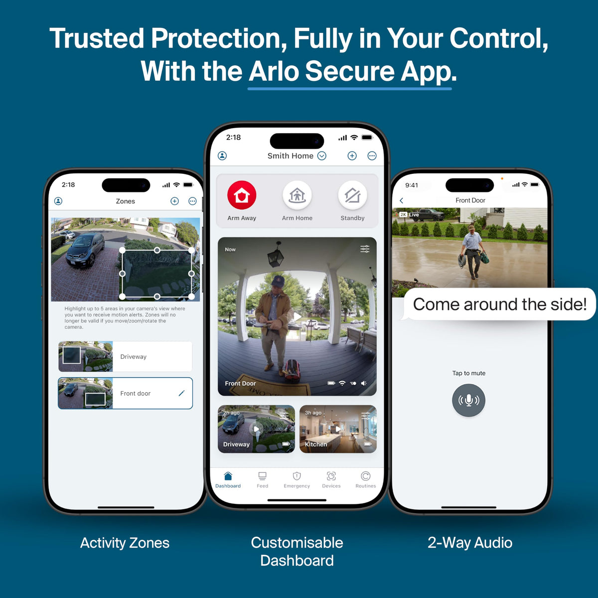 Arlo Pro Security Camera 2K HDR (6th Gen, 2025 Release) 3 Cam + 3 Solar Panels + 6 Months of Secure Plus Plan - Wireless Outdoor Camera, Battery Power, Person, Vehicle & Animal Detection, White
