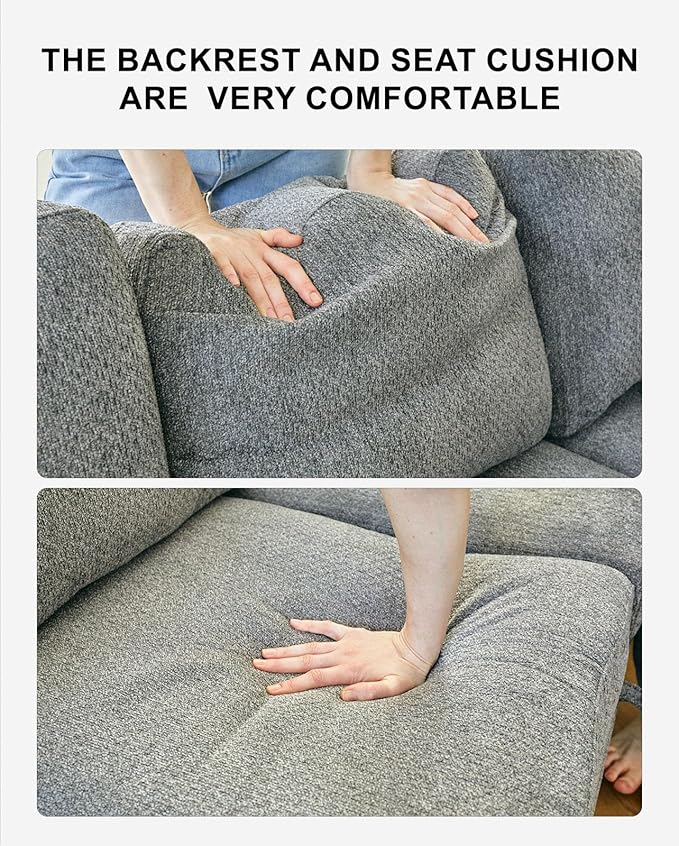 Belffin Chenille Corner Seat for Modular Couch. Sectional Sofa Module. Light