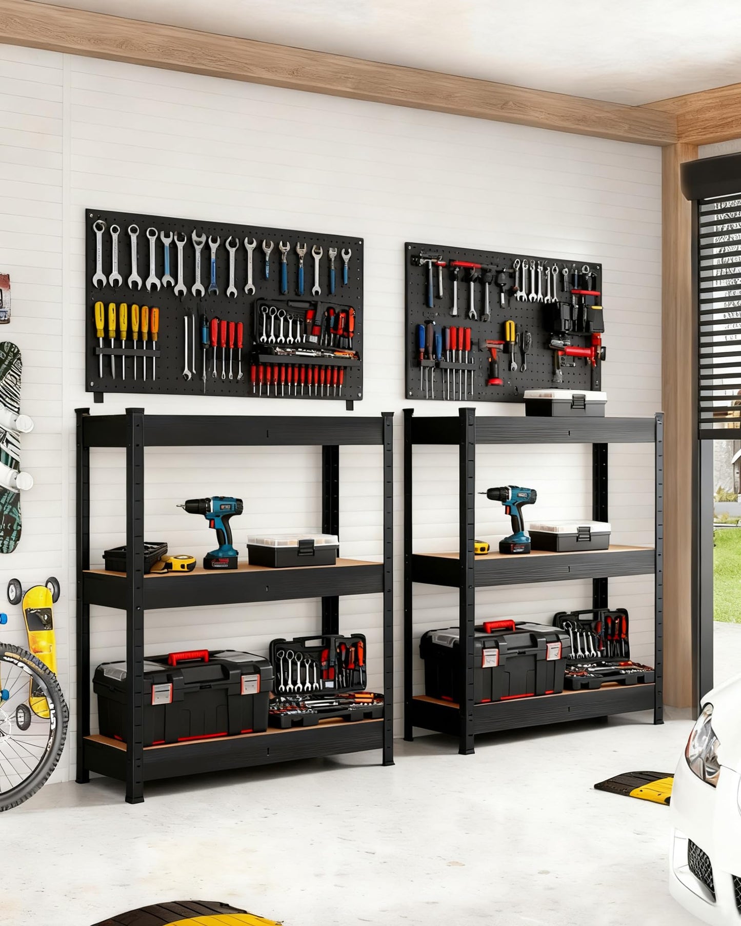 Garage Metal Storage Shelving Units,Heavy Duty Garage Shelving Adjustable Garage Shelves,5-Tier Shelving Units,Loads 2500 LBS,Storage Utility Racks for Warehouse,Pantry, Basement