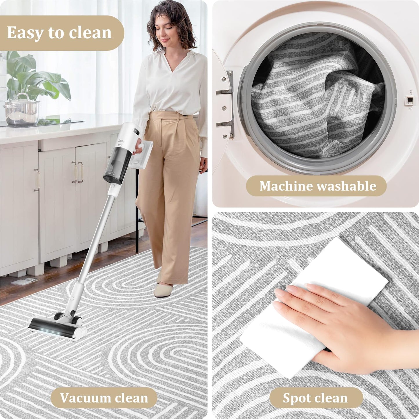 Office Chair Mat for Hardwood Floor, 60"x45" Easy Glide Computer Desk Mat Protector for Rolling Chair Under Desk Rug Nonslip Backing, Machine Wash, (Modern)