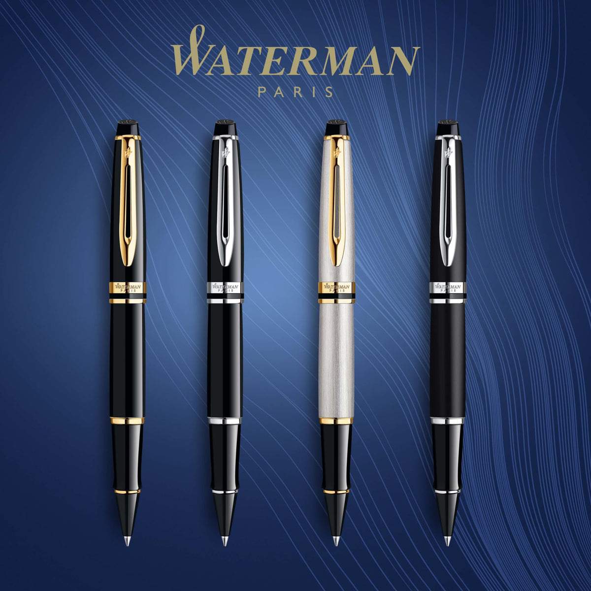 Waterman Expert Rollerball Pen, Gloss Black with 23k Gold Trim, Fine Point, Black Ink, Luxury Pen in Gift Box, Great Gift for Coworker
