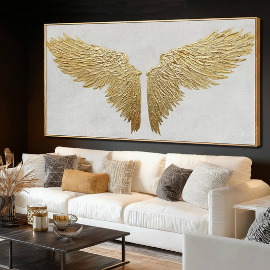 Large Framed Wall Art Gold Abstract Wall Decor Textured Art Painting Modern Artwork for Living Room Bedroom Home Decorations 29"x 58" White Art