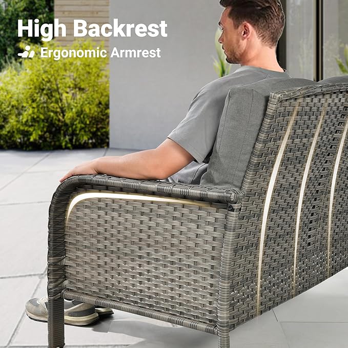 ovios 4-Piece Patio Furniture Set, Outdoor Wicker Sofa