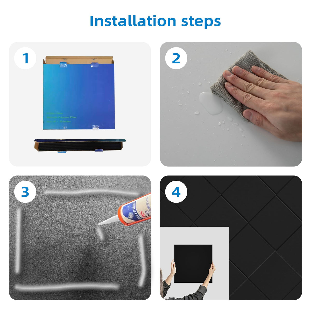 15 Pack Self-Adhesive Sound Proof Foam Panels for Walls, Acoustic Panels 12" x 12" x 0.35" High Density Sound Absorbing Tiles for Home Studio, Office, Gaming Room & Theater