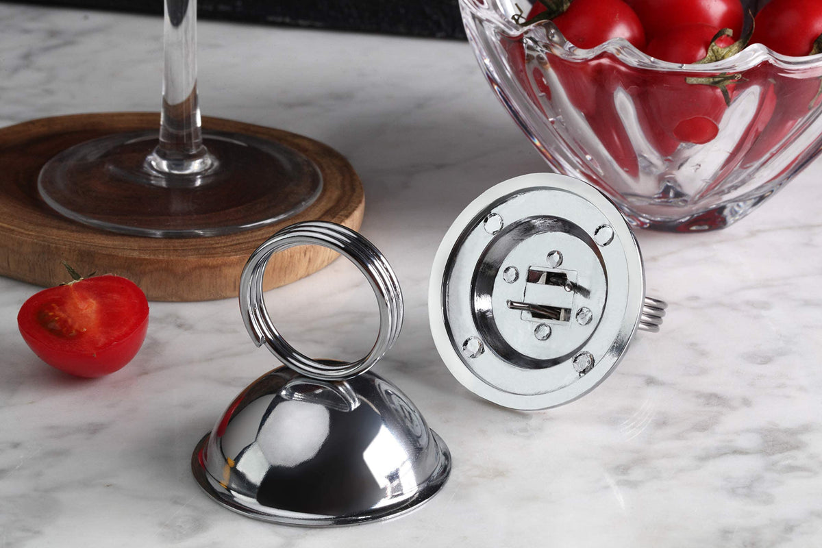 New Star Foodservice Ring-Clip Table Number Holder / Place Card Stand, 1.5 Inch, Silver, Set of 12