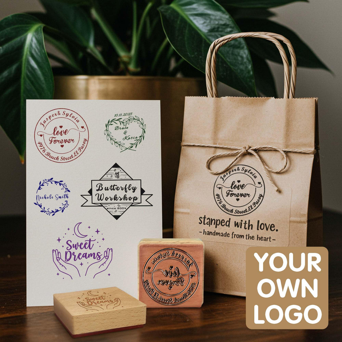 Custom Logo Stamp - Personalized Rubber Stamp - Multiple Size Options Available - Upload Your Logo (3"x3")