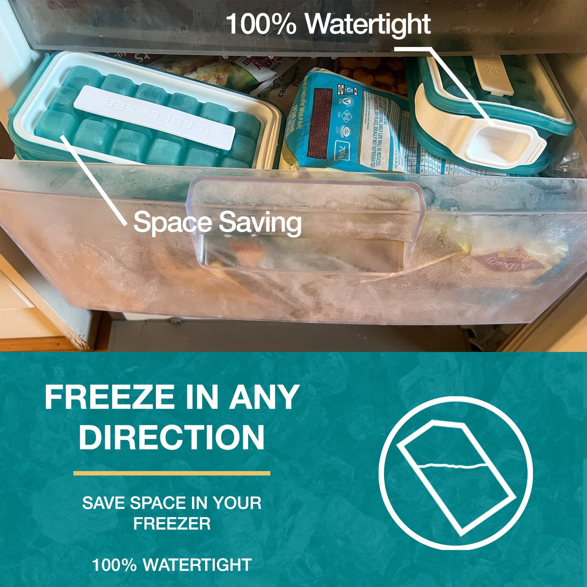 ICEBREAKER POP - 4 IN 1 - DISPENSER - MAKER - BIN - ICE PACK - Make And Serve Ice Without Ever Touching The Ice - The Sanitary Silicone Ice Tray for Freezer With Lid - Ice Cube