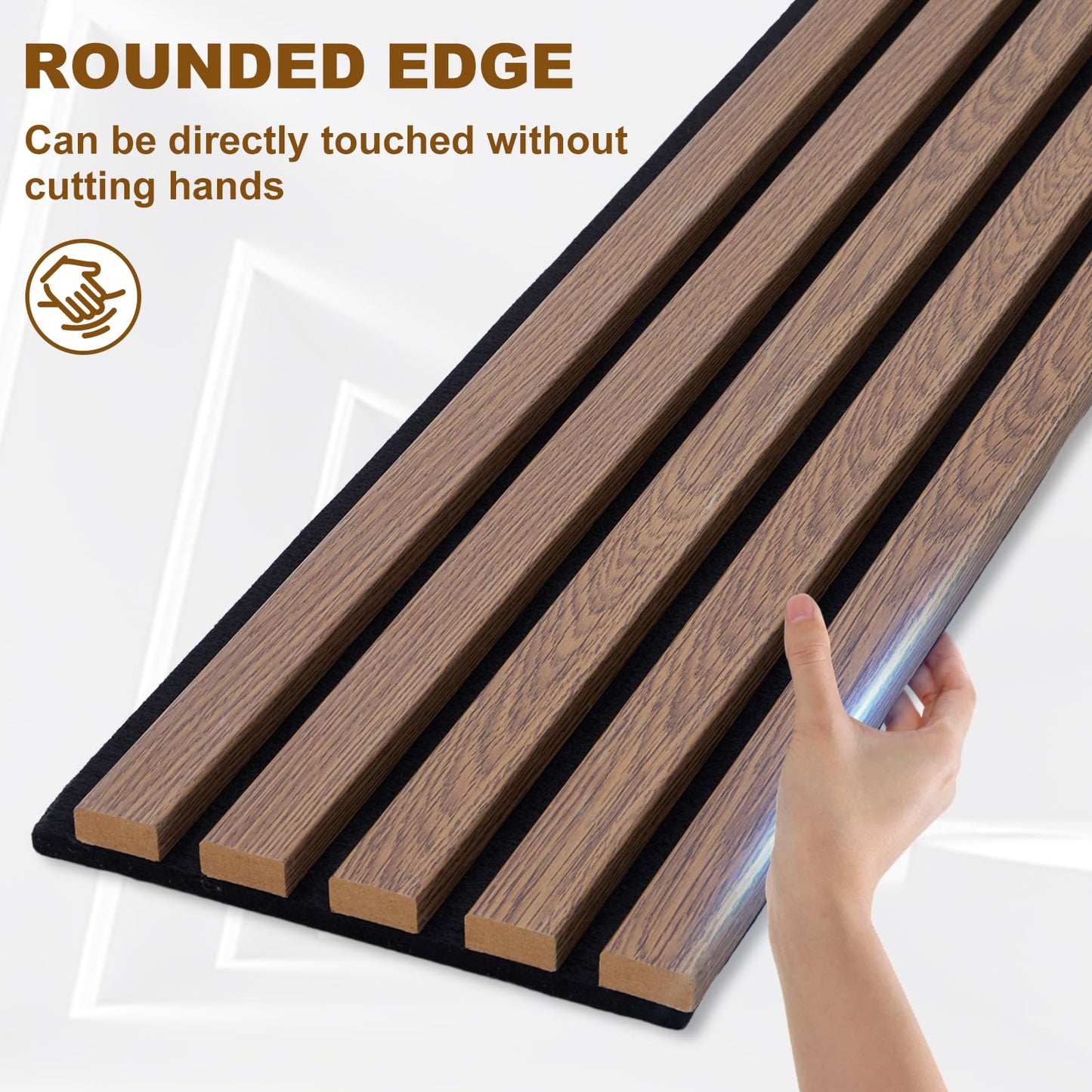 TREKATL AUTO Wood Slat Acoustic Panels, 4 Pack 94.5"x7.9" (21ft²) 3D Wall Panels, Modern Fluted Sound Absorbing Wall Panels for Interior Wall Decor,Office,Home,Theater,Studio,Walnut
