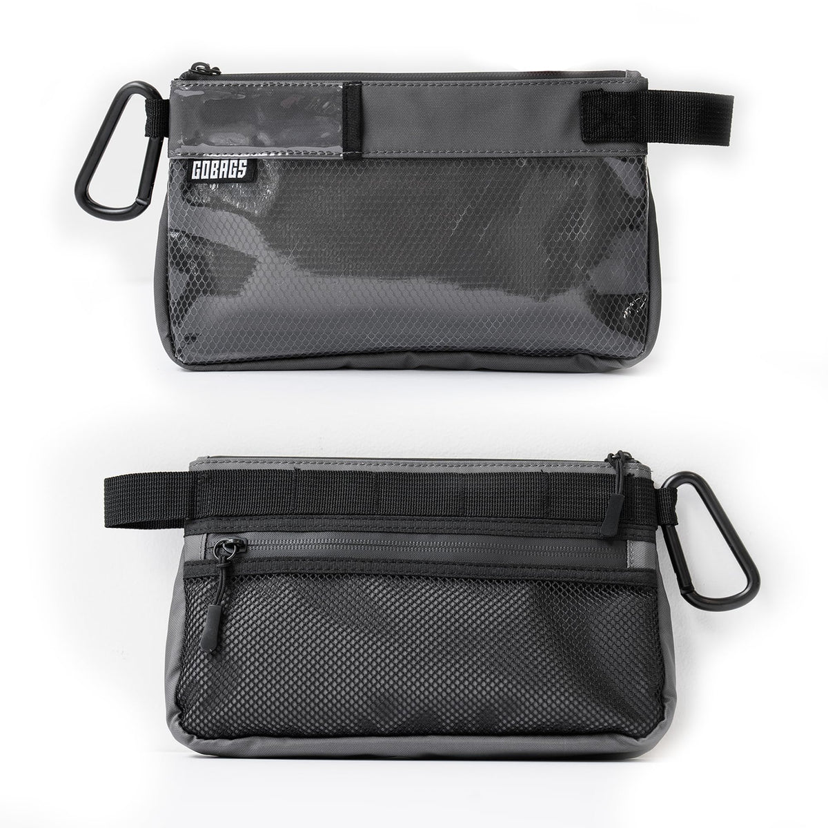 GOBAGS Production Zipper Bags - Electronics & Camera Accessories Bag - Cable organizer, Gear Accessory Pouch, Travel Camera Essentials (Small, Gray, 2 pack)