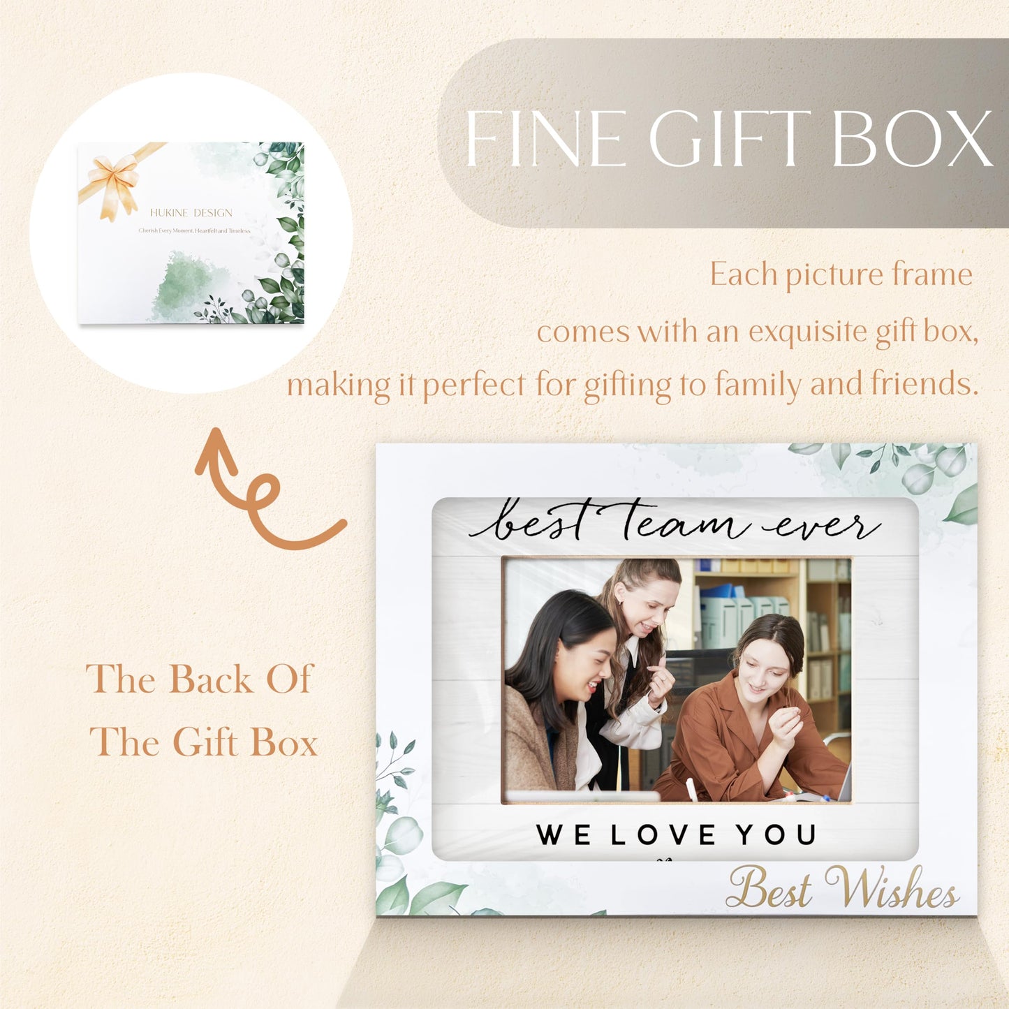 HUKINE Best Team Ever Gift Frame 5x7, Best Team Gifts for Coworkers Employees, Teams Appreciation Gifts Picture Photo Frames for Tabletop Desk Decor