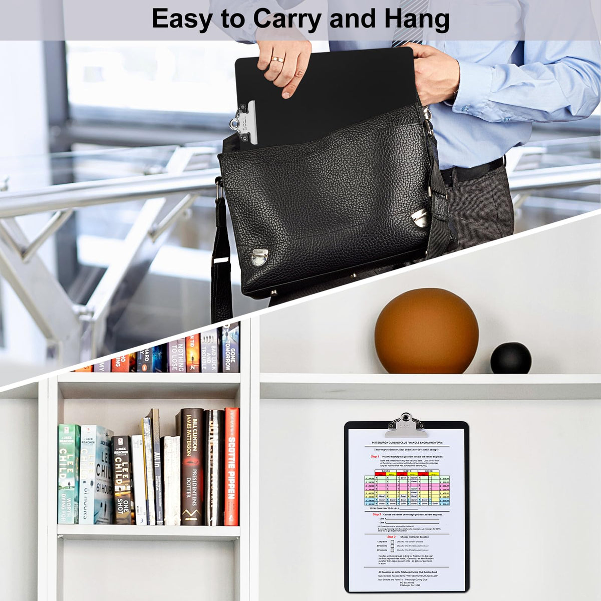 ZCZN Metal Clipboard, 6 Pack Heavy Duty Aluminum Clipboards 12 x 9 Inches, A4 Letter Sizer Document Holder with High Capacity Clip, Suitable for School, Office, Jobsite or Medical Staff, Black