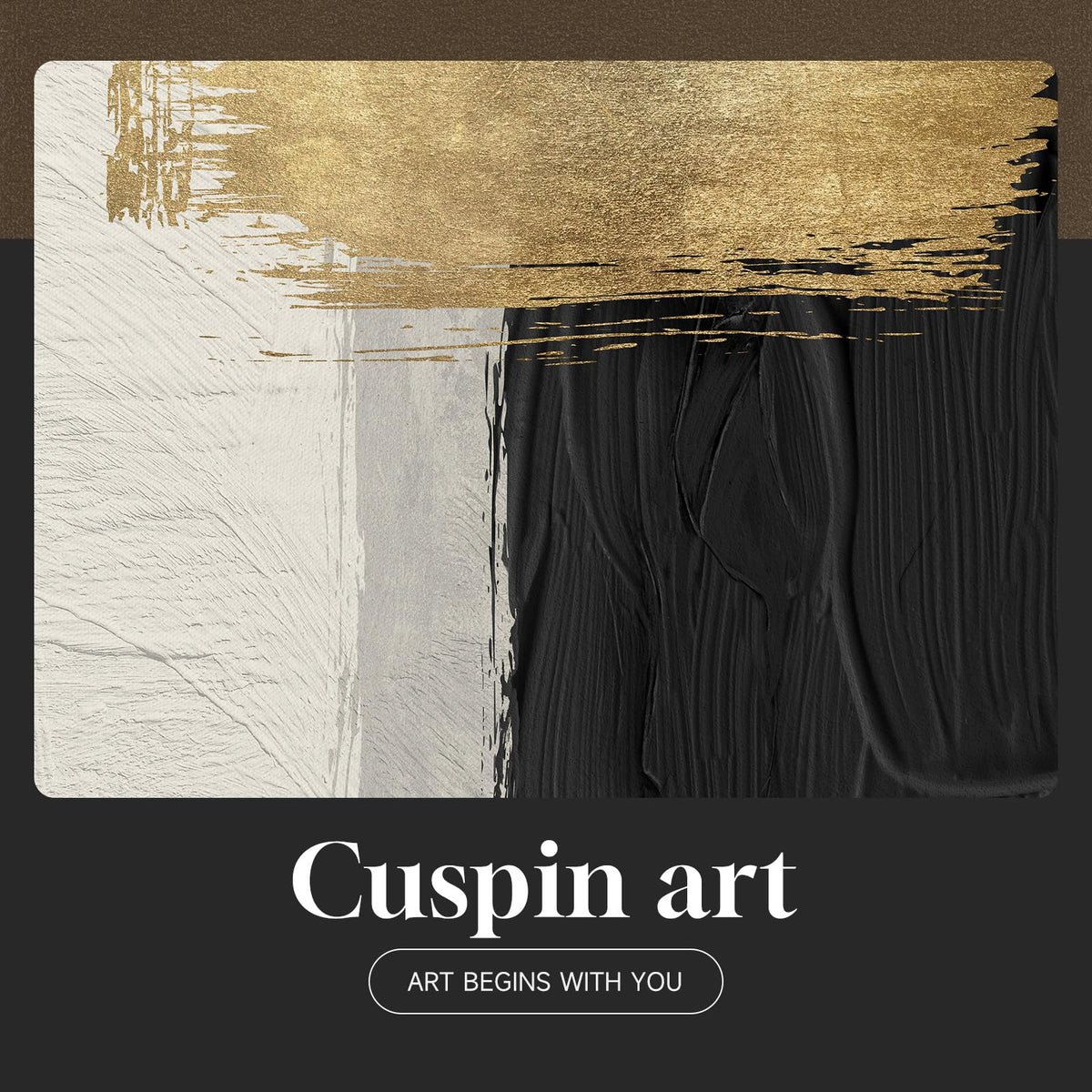 Framed Black and White Abstract Wall Art, 3 Piece Canvas Prints Paintings Artwork for Walls, Modern Minimalist Gold Beige Block Pictures for Living Room Hallway Office Wall Decor 16x24 Inch