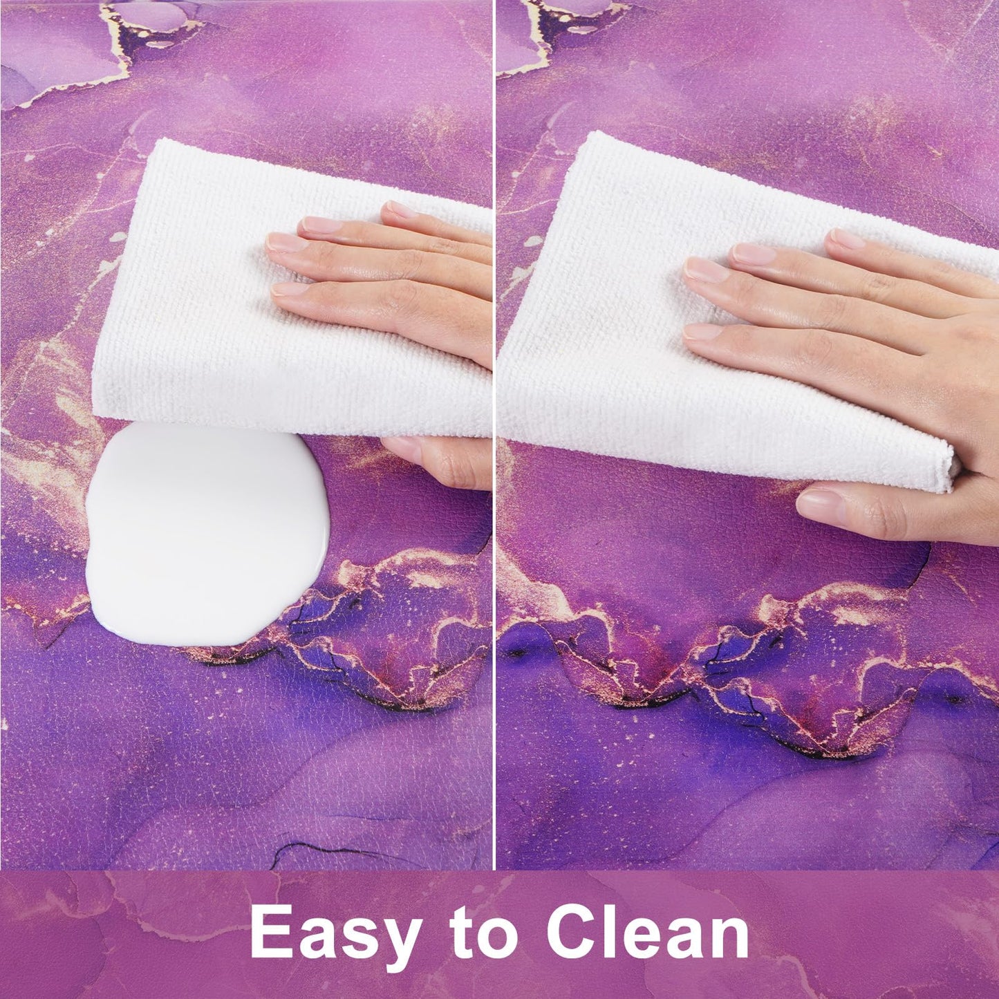 Likiyol Marble Kitchen Rugs Set of 2 Anti Fatigue Mats, Purple Ombre Non Slip Washable Comfort Mats, 18'' x 30'' + 18'' x 48''