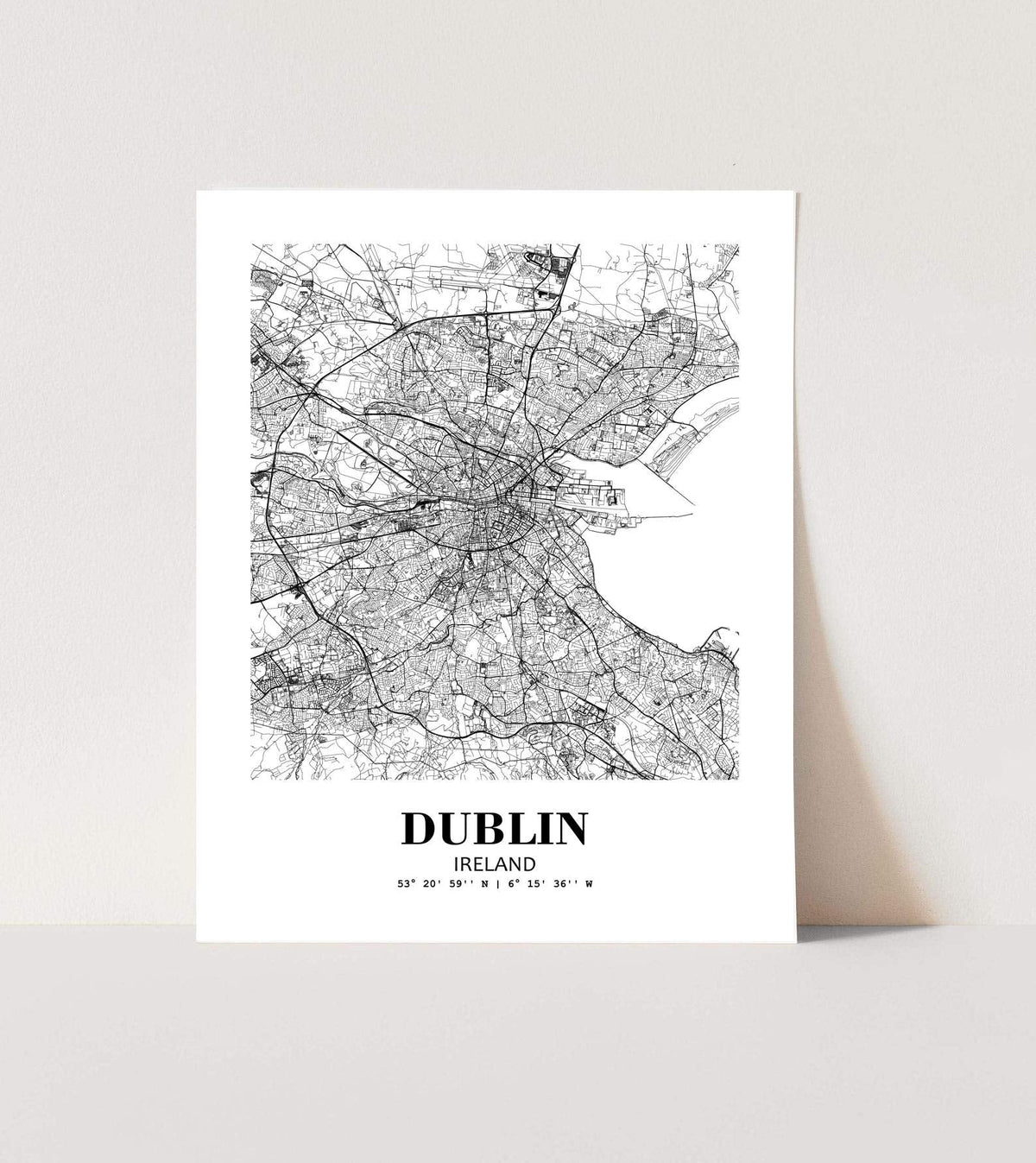 Eleville 8X10 Unframed Dublin Ireland City View Abstract Road Modern Map Art Print Poster Wall Office Home Decor Minimalist Line Art Hometown Housewarming wgn312