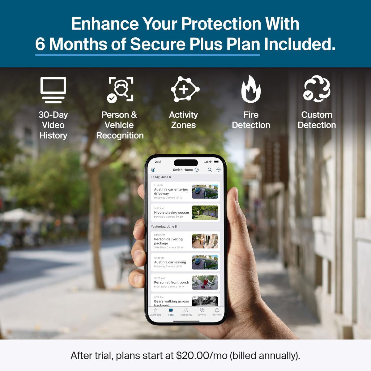 Arlo Pro Security Camera 2K HDR (6th Gen, 2025 Release) 3 Cam + 3 Solar Panels + 6 Months of Secure Plus Plan - Wireless Outdoor Camera, Battery Power, Person, Vehicle & Animal Detection, White