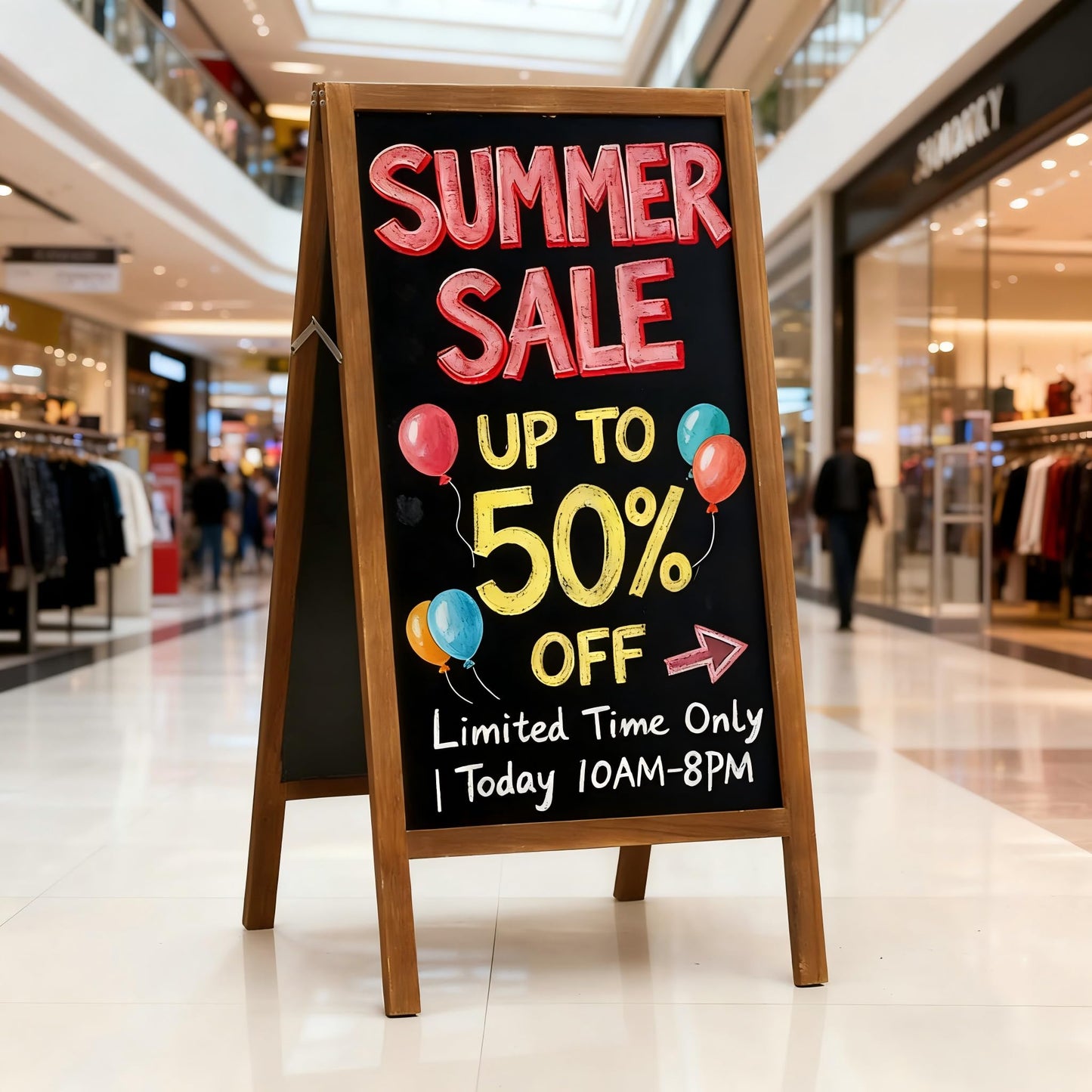A-Frame Chalkboard Sign Large 40" x 20" Double-Sided Outdoor Foldable Blackboard Magnetic Wooden Sidewalk Signs Standing Board for Cafes & Events
