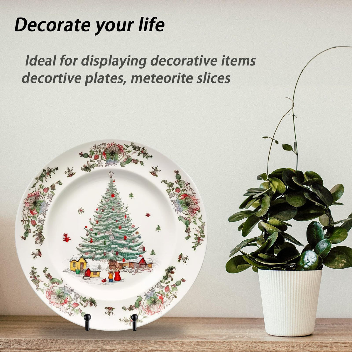 SEUNGCH 10 Pcs Plate Stands for Display,8 Inch Plate Holder Display Stand, Metal Frame Bracket for Book, Picture, Decorative Plate, Photo, and Platter, Desktop Display Shelf, Tabletop Art
