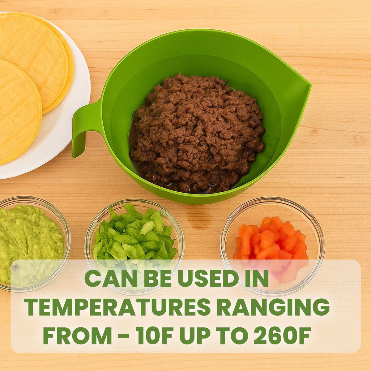 Easy Greasy 3-Piece Colander Grease Strainer Set – Green Grease Separator with Handle, Container & Lid – Strains Bacon, Pasta, Ground Beef – BPA-Free Kitchen Gadget