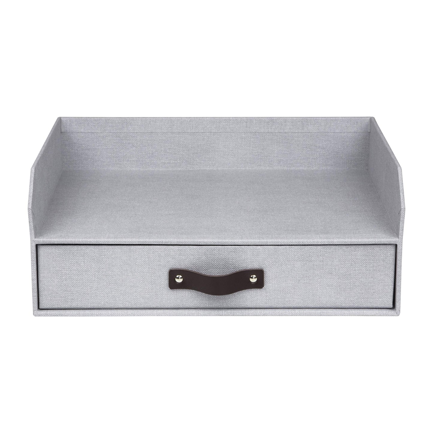 Bigso Box of Sweden Walter Letter Tray for A4 or Letter Size Documents - Paper Tray Organizer for Desk with Storage Drawer and Stable Rubber Feet - 13.1in x 10in x 5.2in - Ash