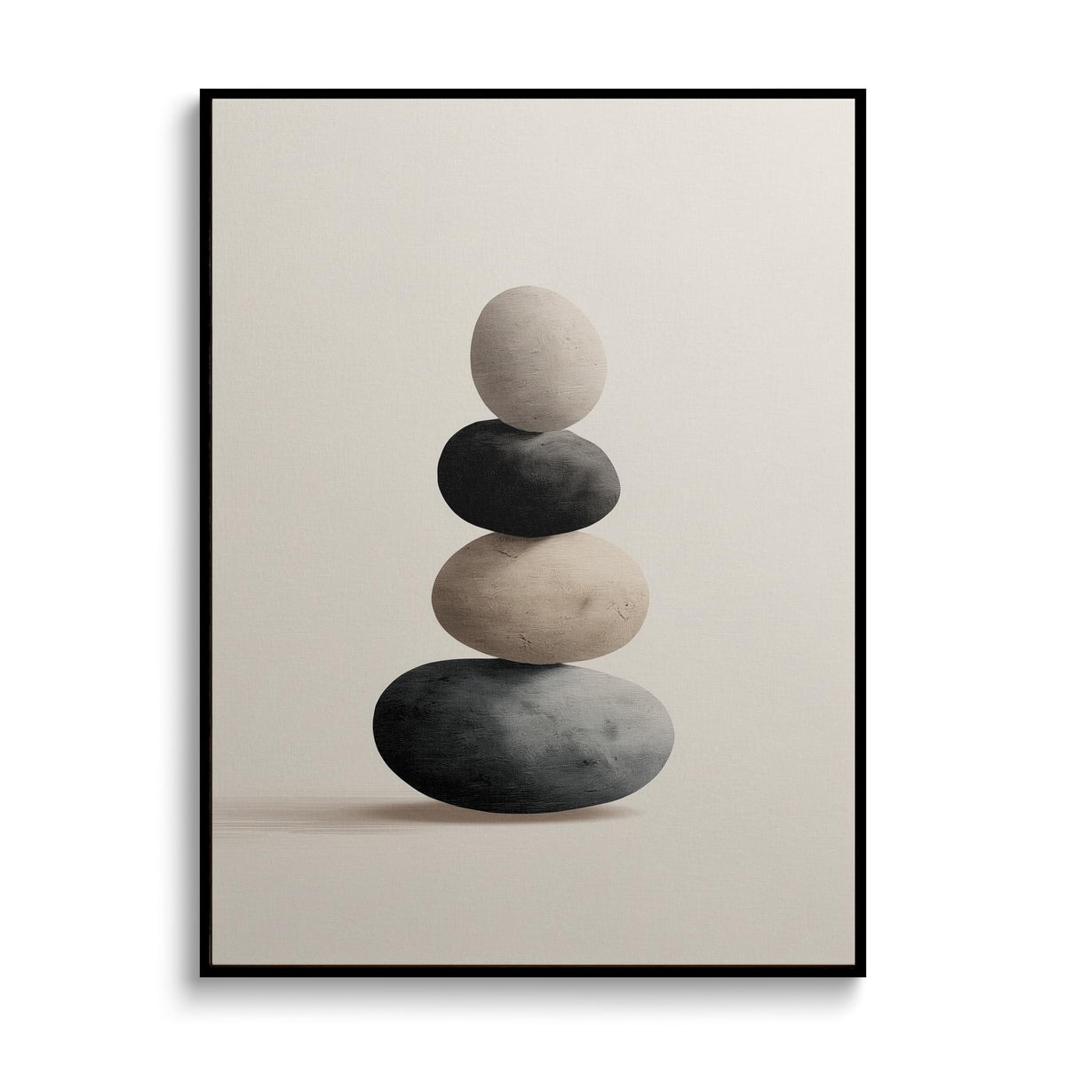 The Balanced Stone Canvas Wall Art Prints Posters Painting Framed Artwork Black White Wall Decor Modern Minimalist Zen Abstract Style Living Room Bedroom Kitchen Dining Office Home Gifts 12x16 Inches