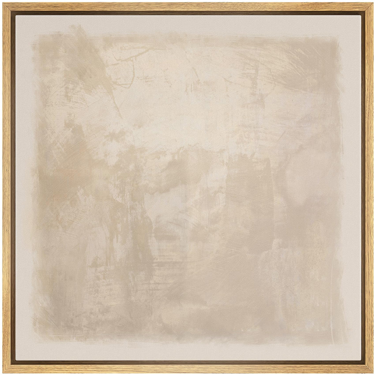 SIGNWIN Framed Canvas Print Wall Art Minimalist Beige Abstract Neutral Tone Illustration Modern Art Decorative Nordic Minimal Calm/Zen for Living Room, Bedroom, Office - 16"x16" Natural