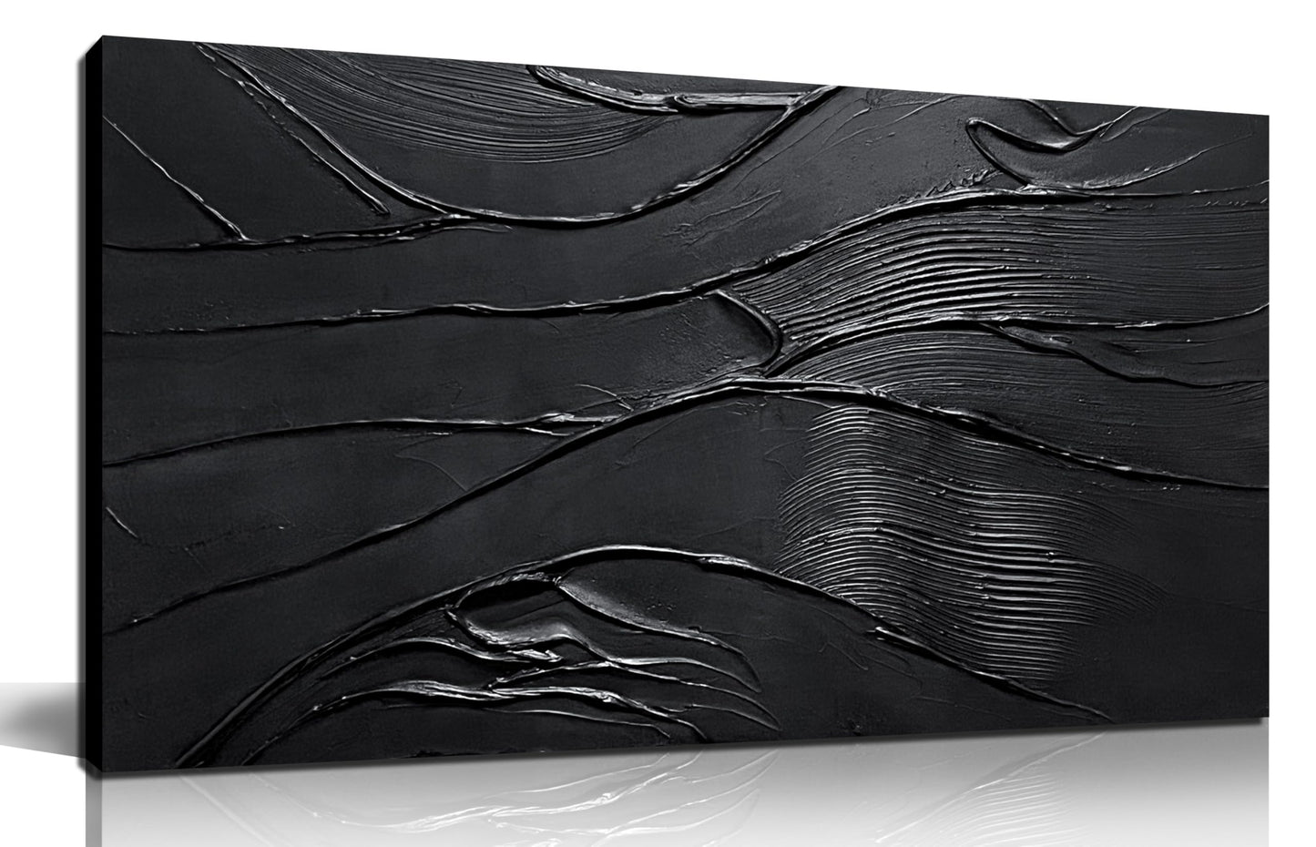CGXART Abstract Painting Wall Art For Living Room Black Painting Wall Decor For Bedroom Modern Wall Art For Bathroom Size 20 x 40 Inch
