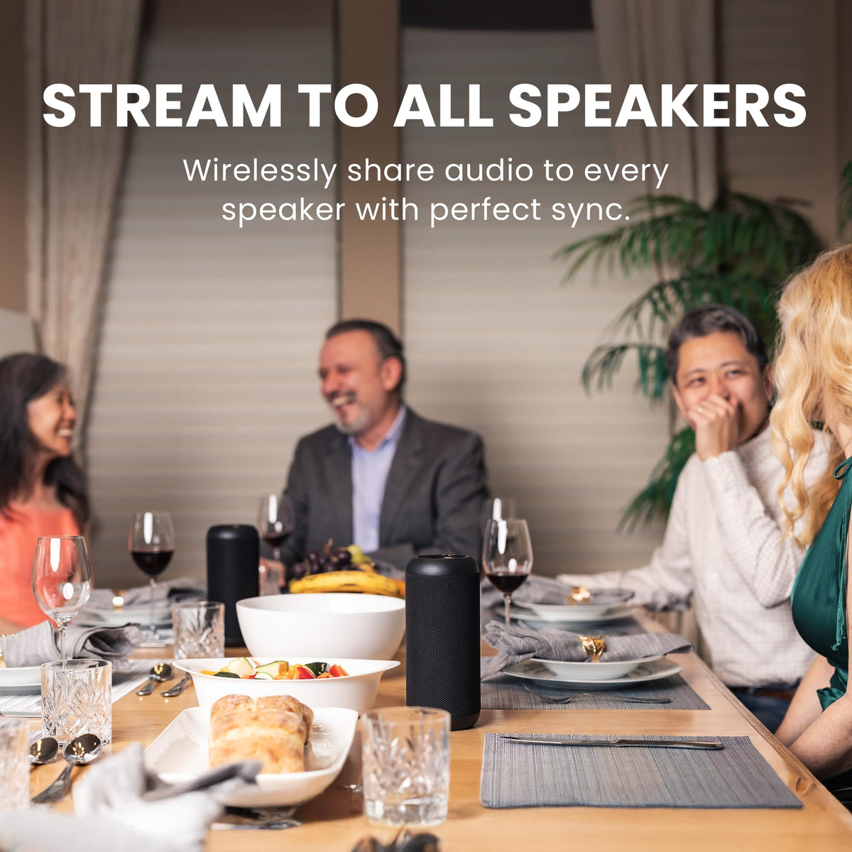 Avantree Harmony 2 – Multi-Room Wireless Speaker System with Bluetooth & Wired Inputs, Easy Setup, Expandable, 30ms Low-Latency Sync for Whole-Home, Meeting Rooms & Small Indoor Events