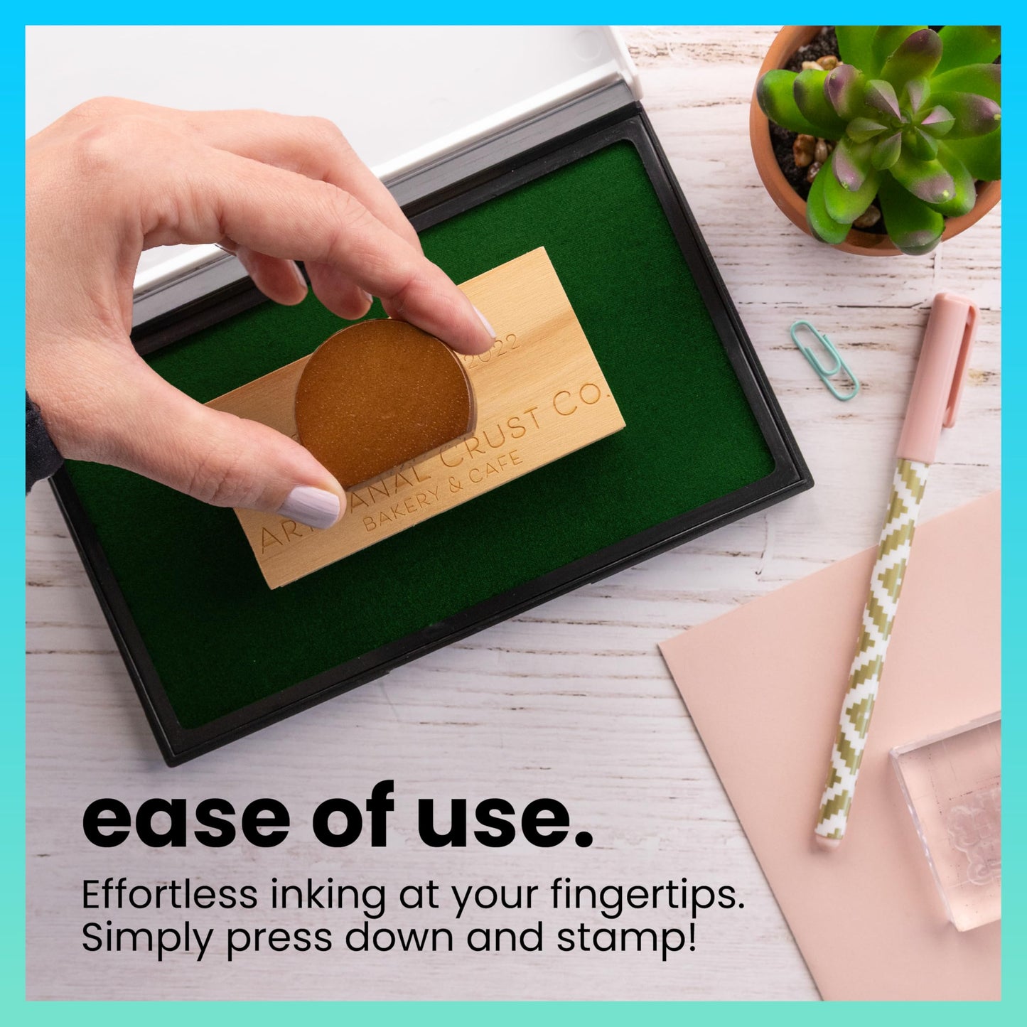 ExcelMark Rubber Stamp Ink Pad Extra Large 3-7/8" x 7" (Green)