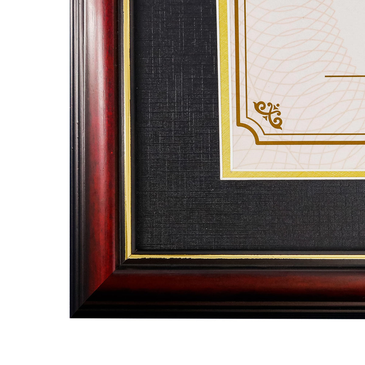 Hodeframe 15x18 Document Frame for 11x14 Diploma/Certificate/Picture, Black Gold & Burgundy Color Includes Double Mat and UV Protection Acrylic (Black Over Gold Double Mat, 1-Pack)