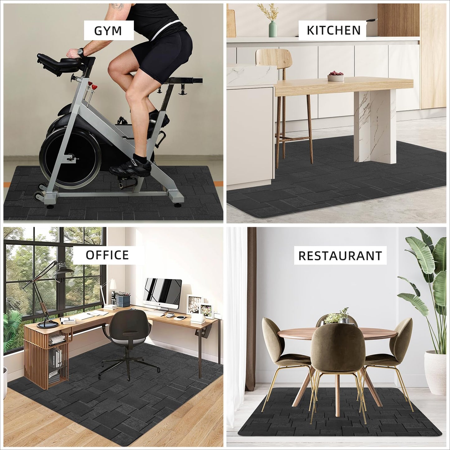 Office Chair Mat for Hard Floor, 63x51 inches Large Computer Chair Mat, Multi-Purpose Desk Floor Protector for Work, Home, Gaming