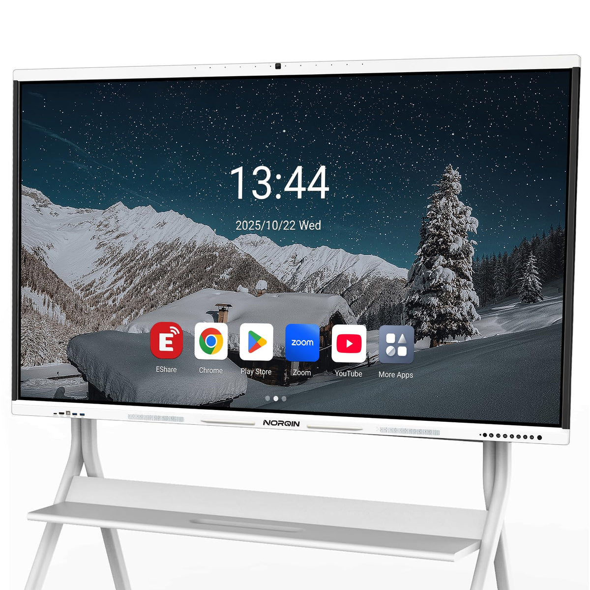 NORQIN Interactive Smartboard 65" 4K UHD Touchscreen Digital Whiteboard with 48MP Camera, 8-Array Microphone, Dual 15W Speakers for Presentation Classroom Conference Office Home (Wall Mount Included)