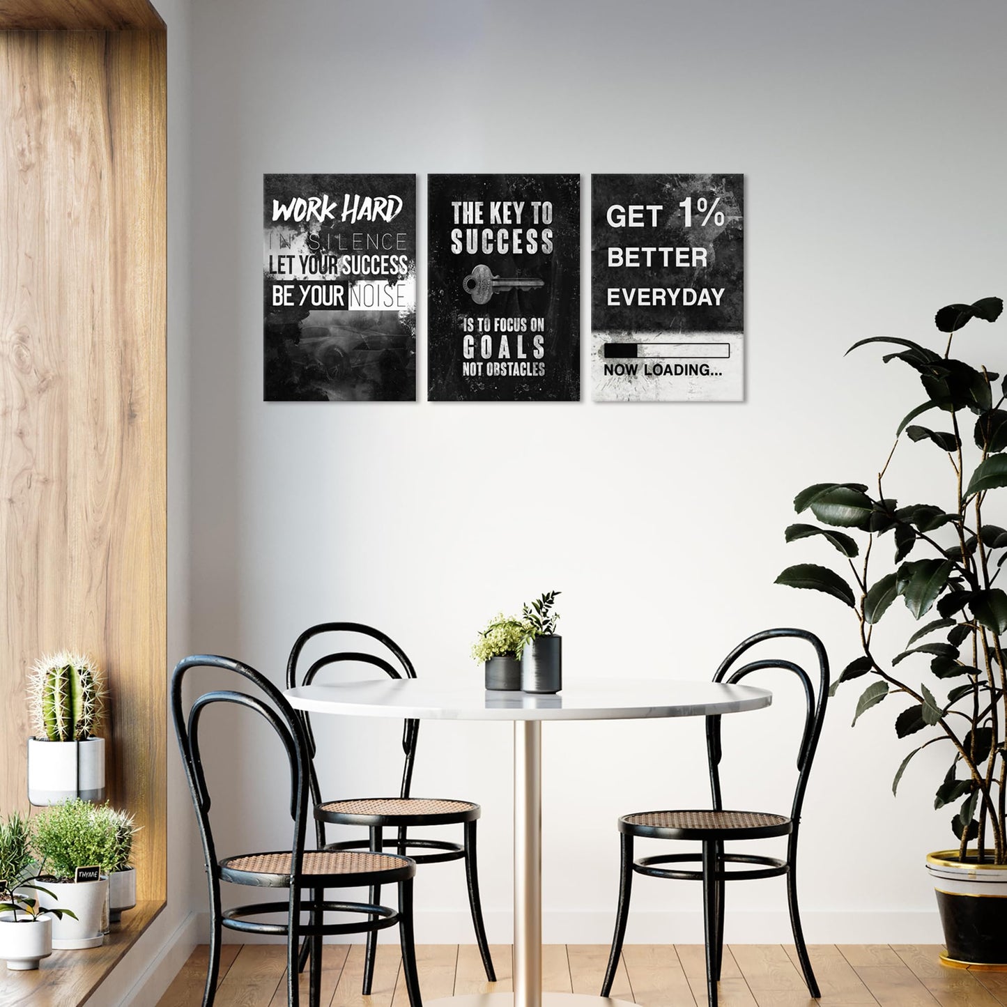 Motivational Wall Decor Success Goal Inspirational Canvas Wall Art for Office Quotes Pictures Motivational Posters Framed Canvas Wall Art Prints Artwork Office Bedroom Gym