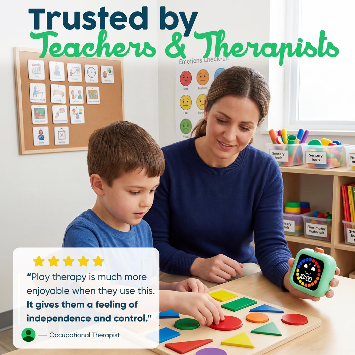 Digital Visual Timer for Kids - Rechargeable, Silent Count Up/Down for Calmer Routines - 99 Min Countdown Kids Timer for Classroom, Home & Therapy - Builds Focus & Independence