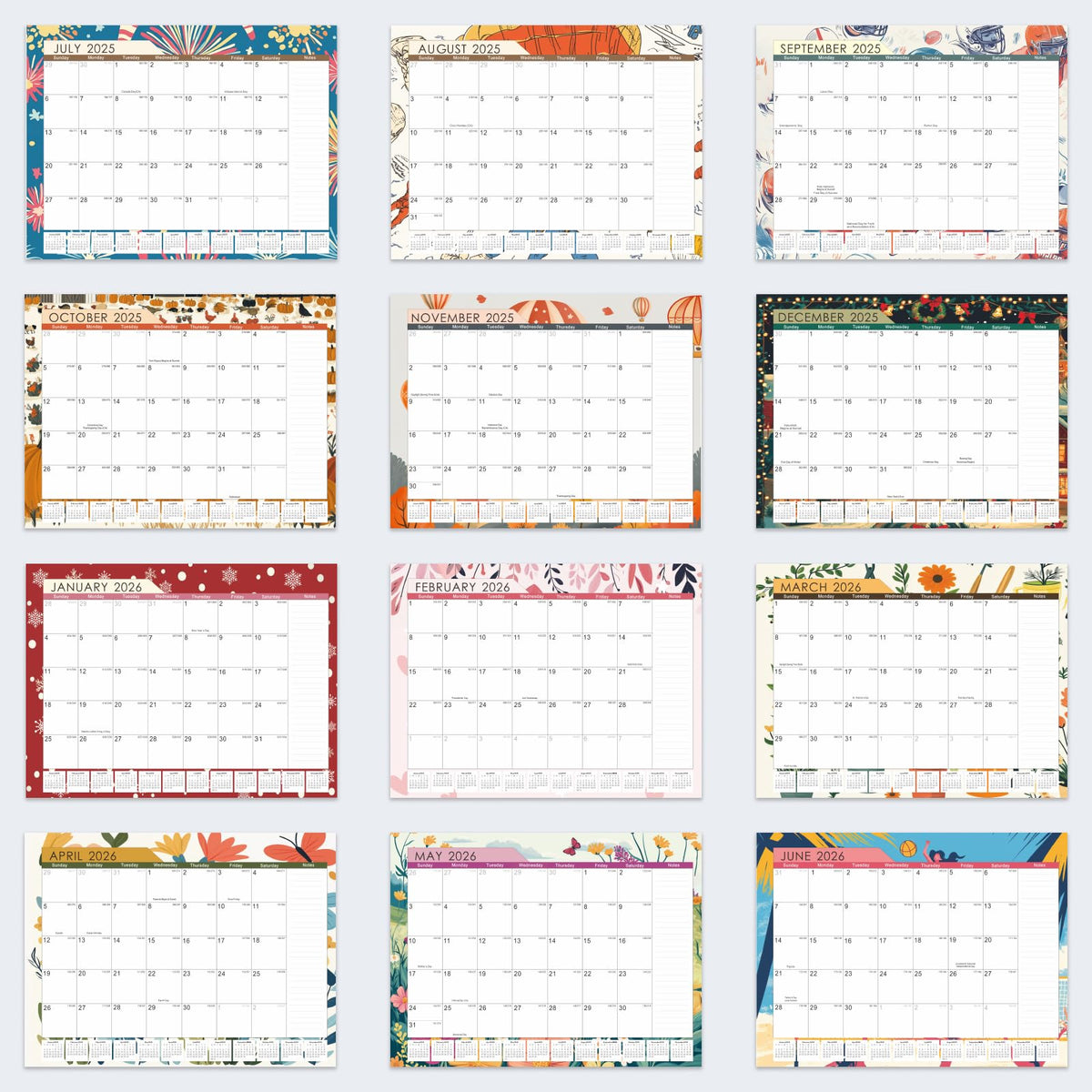 Gannyfer Desk Calendar 2026-2027, 18-Month Large Desk Calendar, Use Now Through June 2027, 22" x 17" Desktop Pad Calendar, Perfect for Your Home, School, or Office (6 Stickers Included)