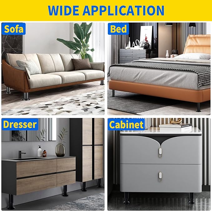 4 PCS Adjustable Height Bed Support Legs