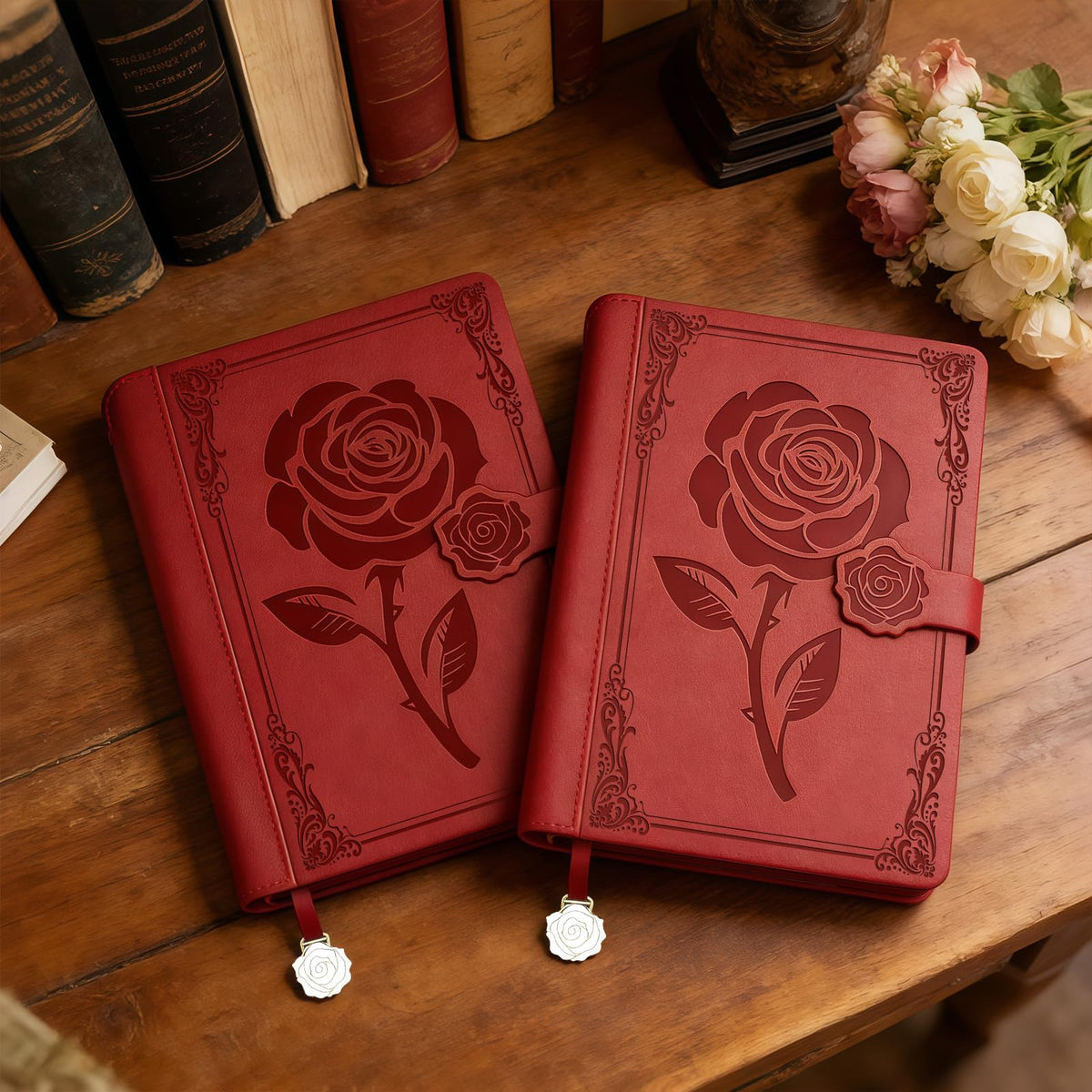 Aocii leather Journal for Women, A5 lined Daily Journal Notebook, Pretty Journaling for Writing, Hardcover Vintage Travel Journals, 240 Pages/120 Sheets, Pen included