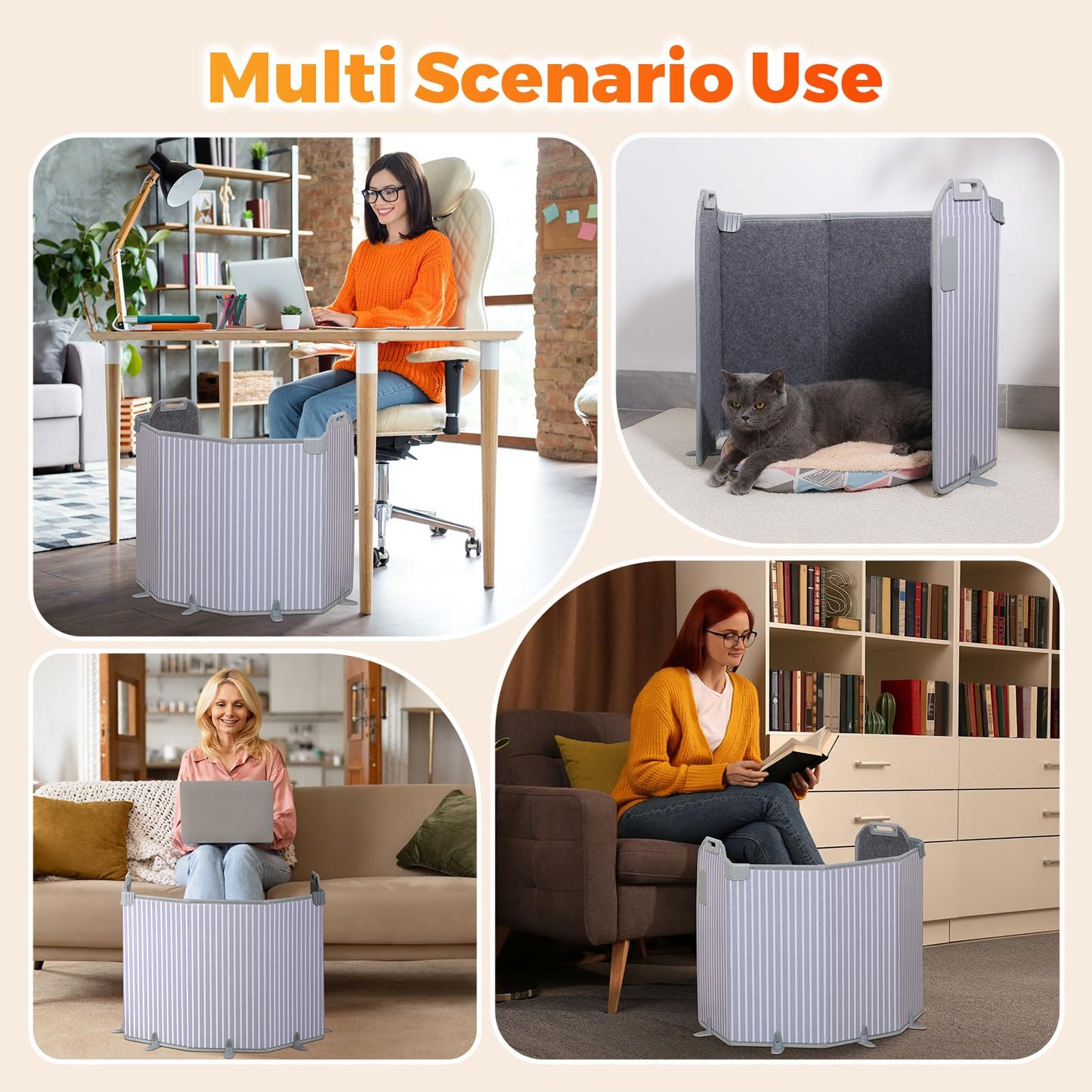 Panel Space Heater for Office/Home Quiet, Portable Electric Space Heater Warmer, Under Desk Heater for Legs Feet Knee, Foldable Foot Warmer with Thermostat Auto Shut Off, 12H Timer