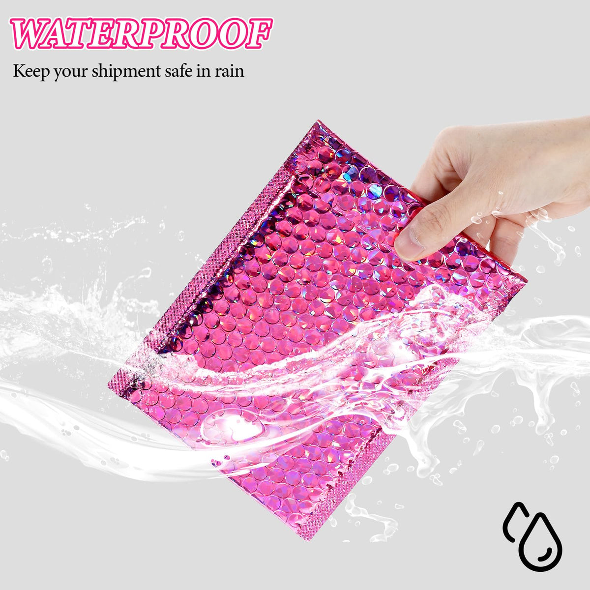 60 Pcs Bubble Mailers Holographic Bubble Mailers Opaque Padded Envelopes Self Seal Shipping Envelopes for Mailing, Packaging, Boutique, Thick Bubbles Padded Mailer - 5.9 x 7.87 Inch